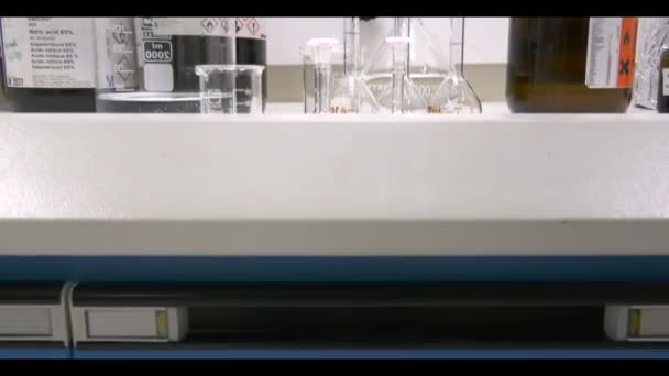 Zbliżenie Sprzętu Laboratoryjnego Koncepcja Naukowa — Wideo stockowe