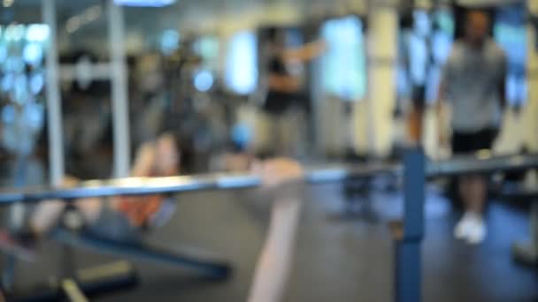 Portrait Muscular Asian Man Training Gym Body Weight Workout — Stock Video