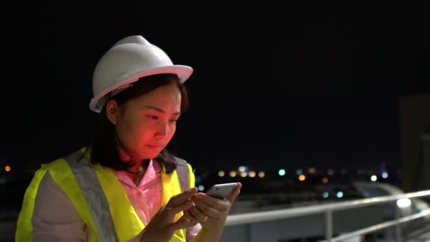 Ingénieur Femme Travaillant Sur Chantier — Video