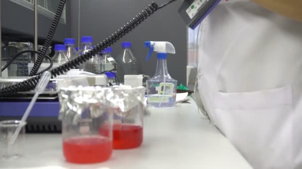 Científica Femenina Trabajando Laboratorio — Vídeo de stock