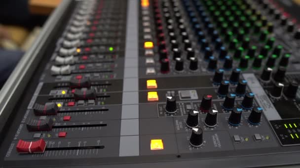 Close Mixer Musical Studio — Stock Video