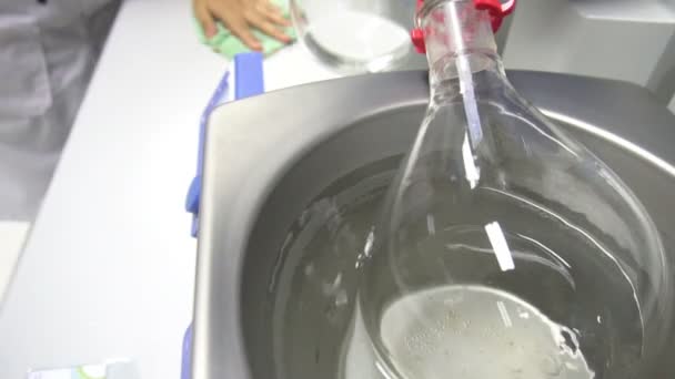 Feche Acima Cientista Asiático Que Trabalha Laboratório Pesquisador Pesquisando Para — Vídeo de Stock