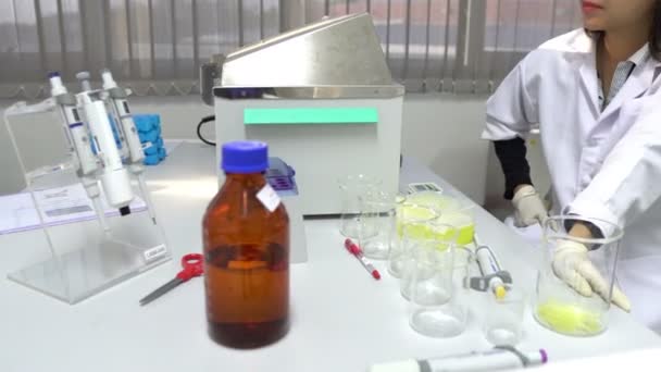 Cientista Trabalhando Laboratório — Vídeo de Stock