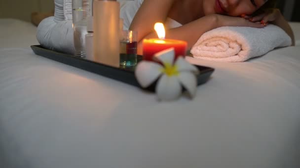 Asijské Krásný Žena Relaxační Spa Salon — Stock video