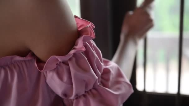 Young Asian Girl Posing Indoors Thailand People — Stock Video