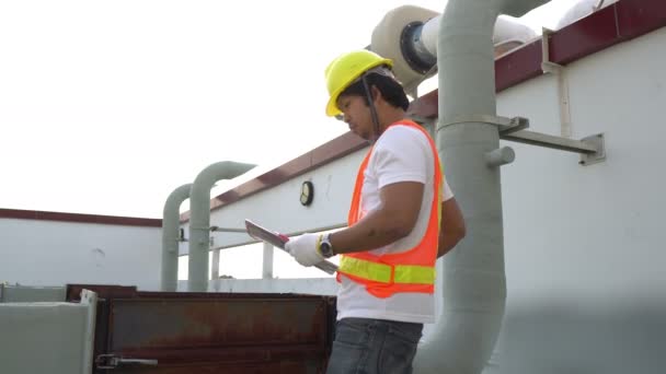 Ingeniero Trabajando Obra Concepto Industrial — Vídeos de Stock