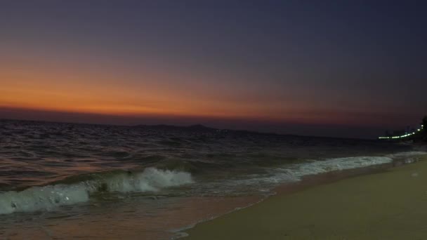 Ondas Mar Pôr Sol Conceito Férias — Vídeo de Stock