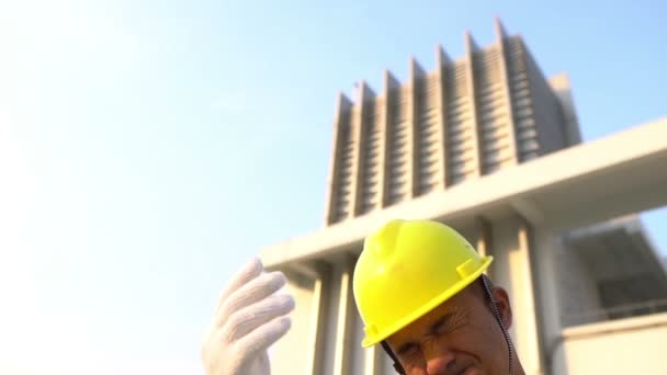 建筑工地工程师 工业概念 — 图库视频影像