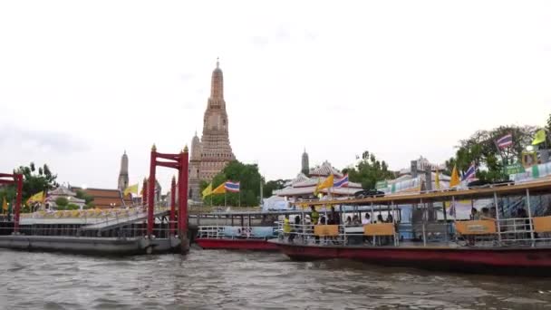 View Tourist Boat City River Travel Concept — Stock Video