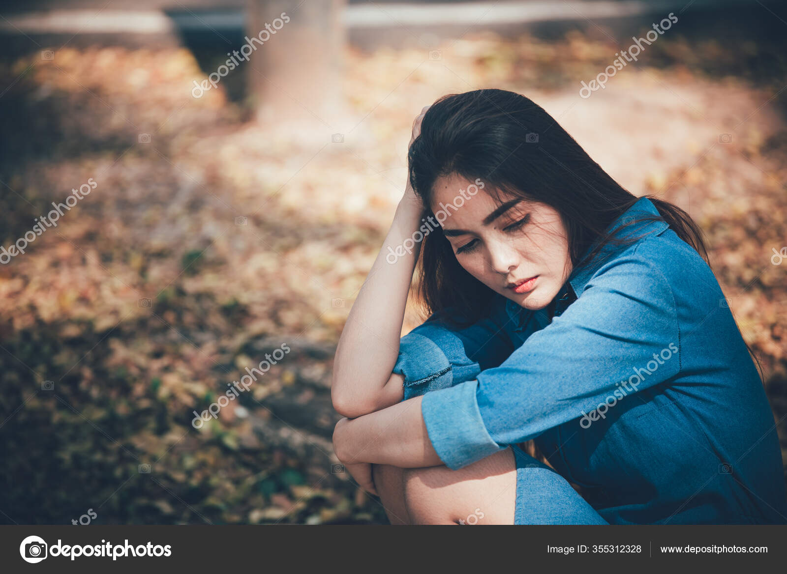 Beautiful Thai Woman Very Sad Unrequited Love Stock Photo by ...