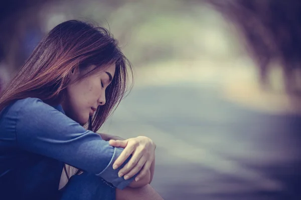 Beautiful Thai Woman Very Sad Unrequited Love — Stock Photo, Image