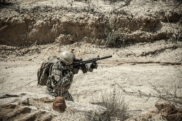 Soldados Forças Especiais Guerras Deserto — Fotografia de Stock