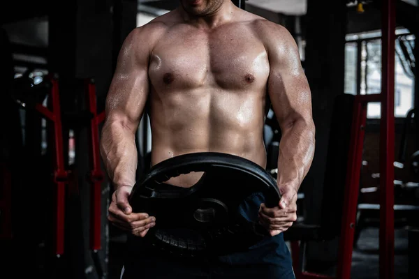 Retrato Hombre Asiático Gran Músculo Gimnasio Entrenamiento Peso Corporal —  Fotos de Stock