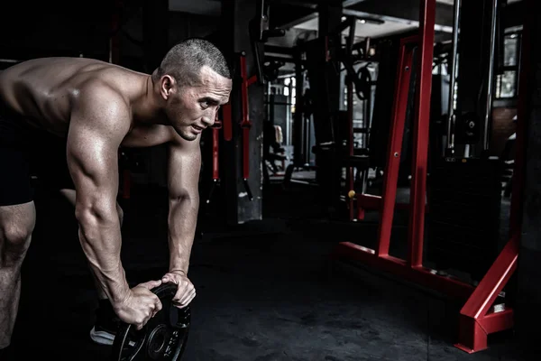 Retrato Hombre Asiático Gran Músculo Gimnasio Entrenamiento Peso Corporal —  Fotos de Stock