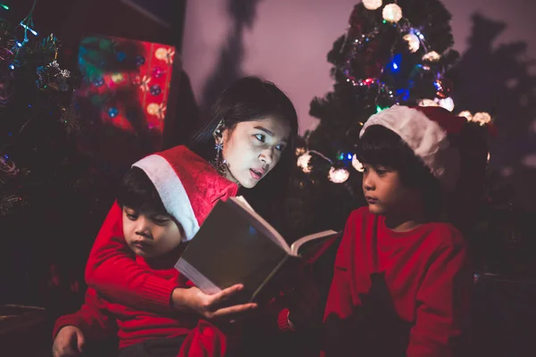 Happy family enjoying christmas festival together at home