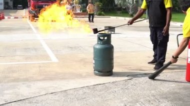 Tayland - 09 Eylül 2019: Nakhonratchasima 'da itfaiye eğitimi