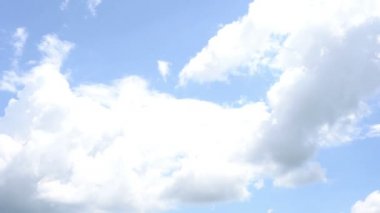 Mavi gökyüzü arkaplanındaki bulutların hareketleri görünümü 