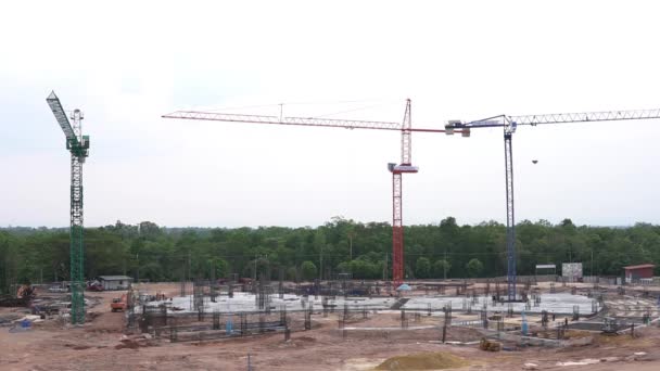 Vista Dei Lavoratori Che Lavorano Cantiere Giorno — Video Stock