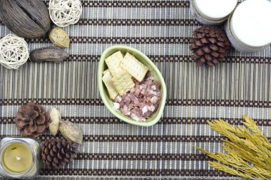 Taze kesilmiş Iberico domuz jambonlu taco.