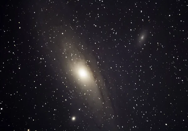 Galaxia de Andrómeda Fotografía nocturna cielo profundo. Astrofotografía — Foto de Stock