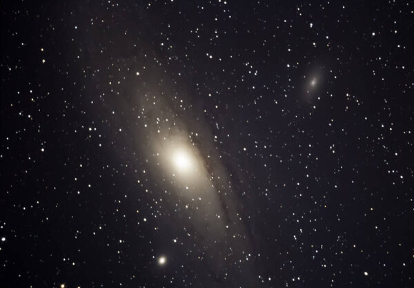 Andromeda galaxy Night photography deep sky. Astrophotography