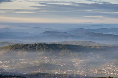 clouds and fog between the mountains of the Arouca geopark in Po