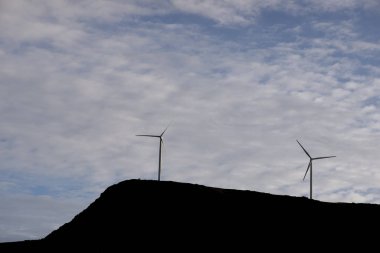 wind power mills in the mountains of portugal
