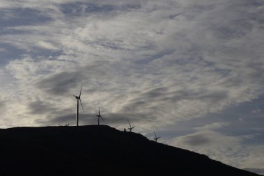 wind power mills in the mountains of portugal