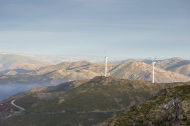 windmills in the Arouca geopark in Portugal