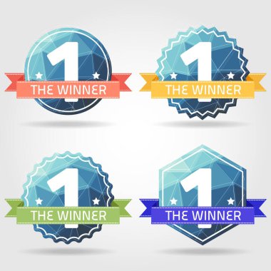 the winner prize label polygon vector clipart