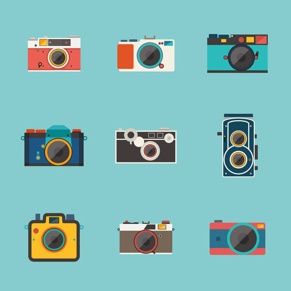 vintage camera icon vector