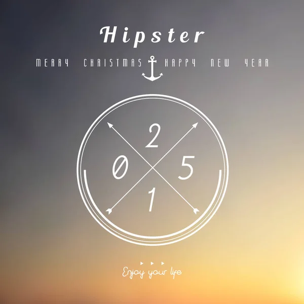 Feliz Natal Feliz Ano Novo 2015 Rótulo Conceito Hipster Com —  Vetores de Stock