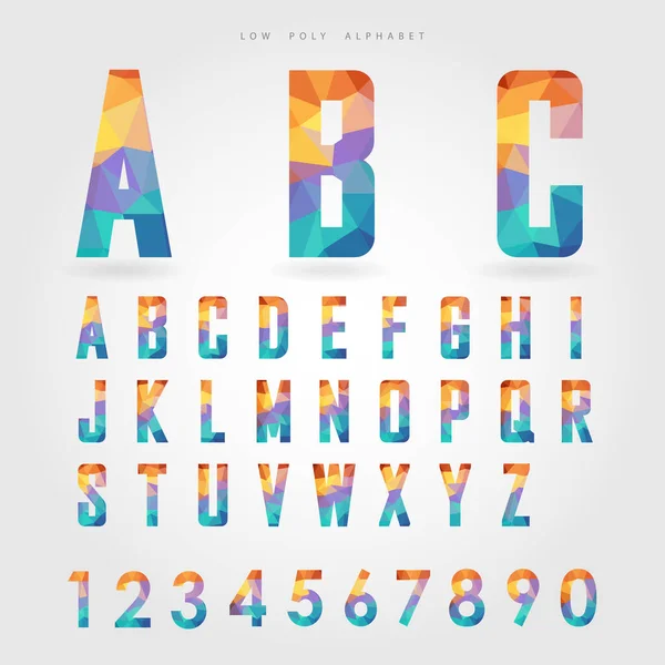 Low Poly Alphabet Number Polygon Concept Vector — Stock Vector