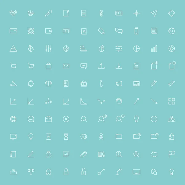 100 Minimal Line Icons Vektor — Stockvektor