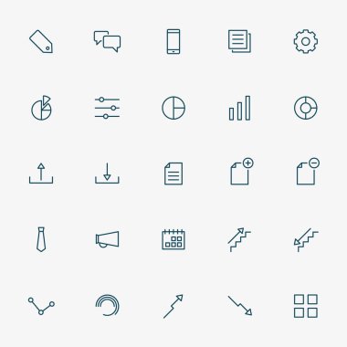 25 iş ve grafik çizgisi vektörü