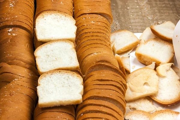 빵 몸집이 작은 흰색 또는 샌드위치 — 스톡 사진