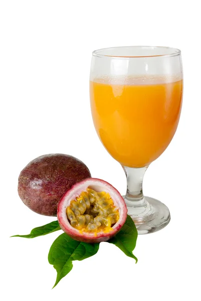 Friss Passion Fruit és Passion Fruit Juice — Stock Fotó