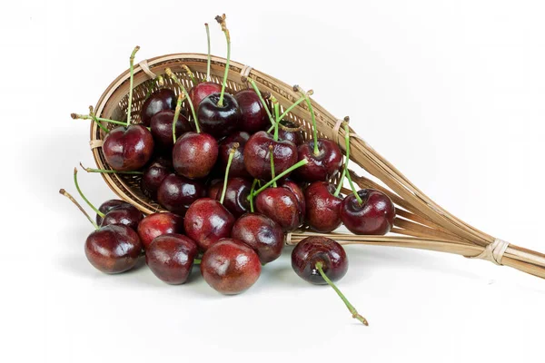 cherries stack in fruit-picker