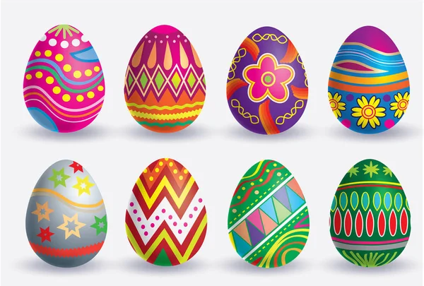 Conjunto de ícones de ovo de Páscoa — Vetor de Stock