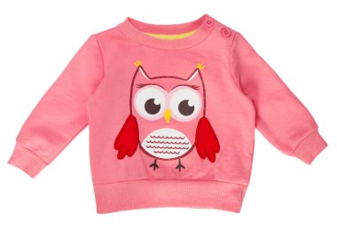 Bebek uzun kollu üst giyim üzerine beyaz izole.