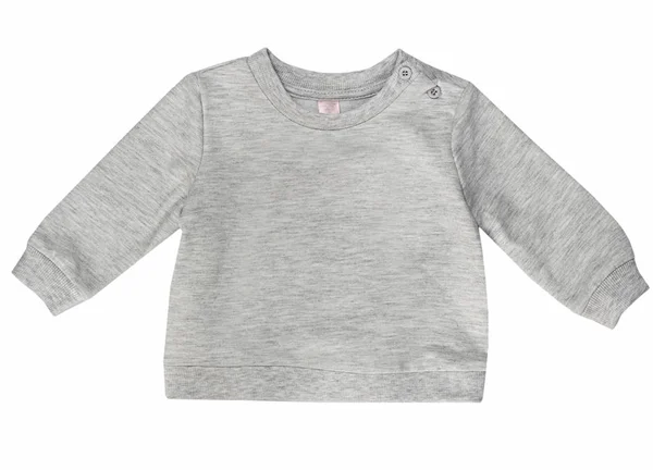 Prázdné šedé baby dětské tričko izolované. — Stock fotografie