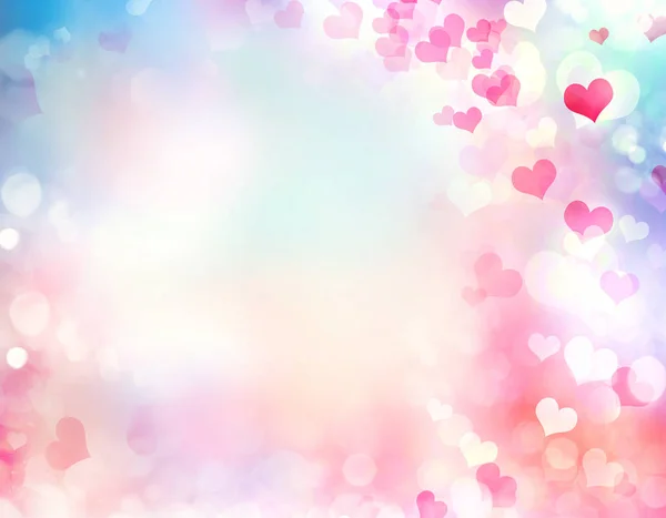 Valentine suddig hjärtan bakgrund. — Stockfoto