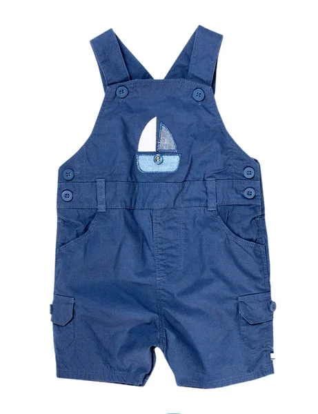 Bambino neonato vestito blu body isolato . — Foto Stock