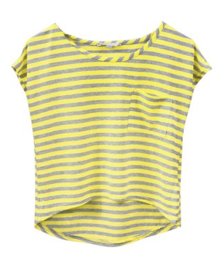 İzole sarı çizgili moda üst.