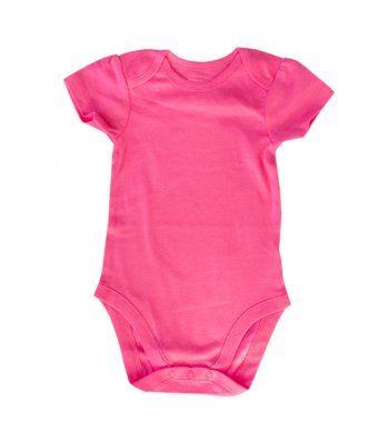 Pembe vücut izole takım elbise boş alanı boş.