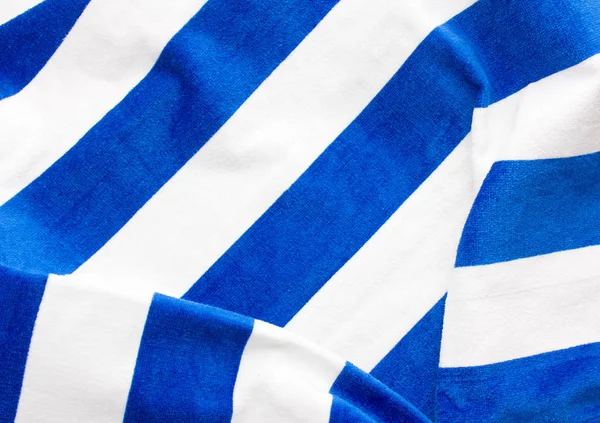 Blaue Streifen Handtuch background.summer Strand Konzept Banner. — Stockfoto
