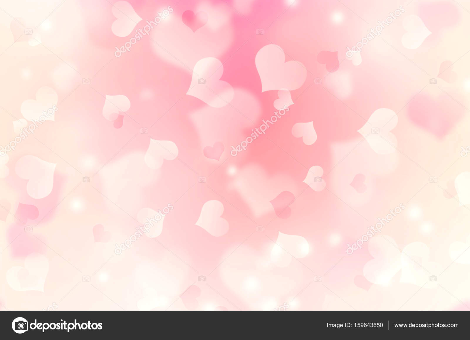 Coração em forma de bokeh rosa desfocado fundo . — Foto © NYS #159643650, image size:1600x1158