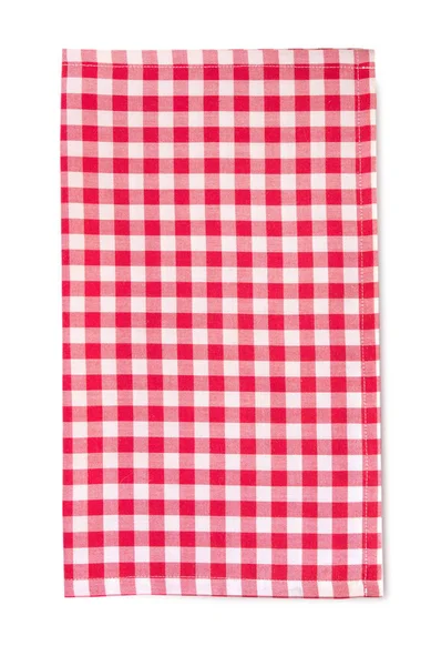 Red picnic cloth vertical isolated with shadow. — Stock Photo, Image