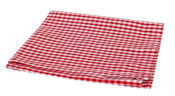 Tovagliolo di stoffa rosso picnic isolato . — Foto Stock