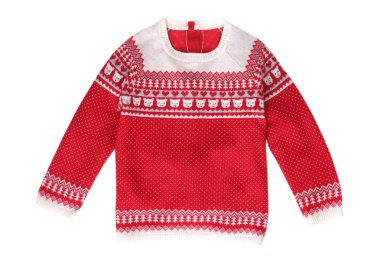 İzole kırmızı Noel desen kazağı.